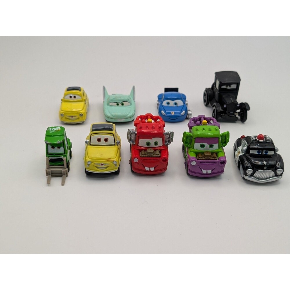 Disney Pixar Cars Micro Drifters Lot of 9 Mixed Condition Mattel Mini Figures